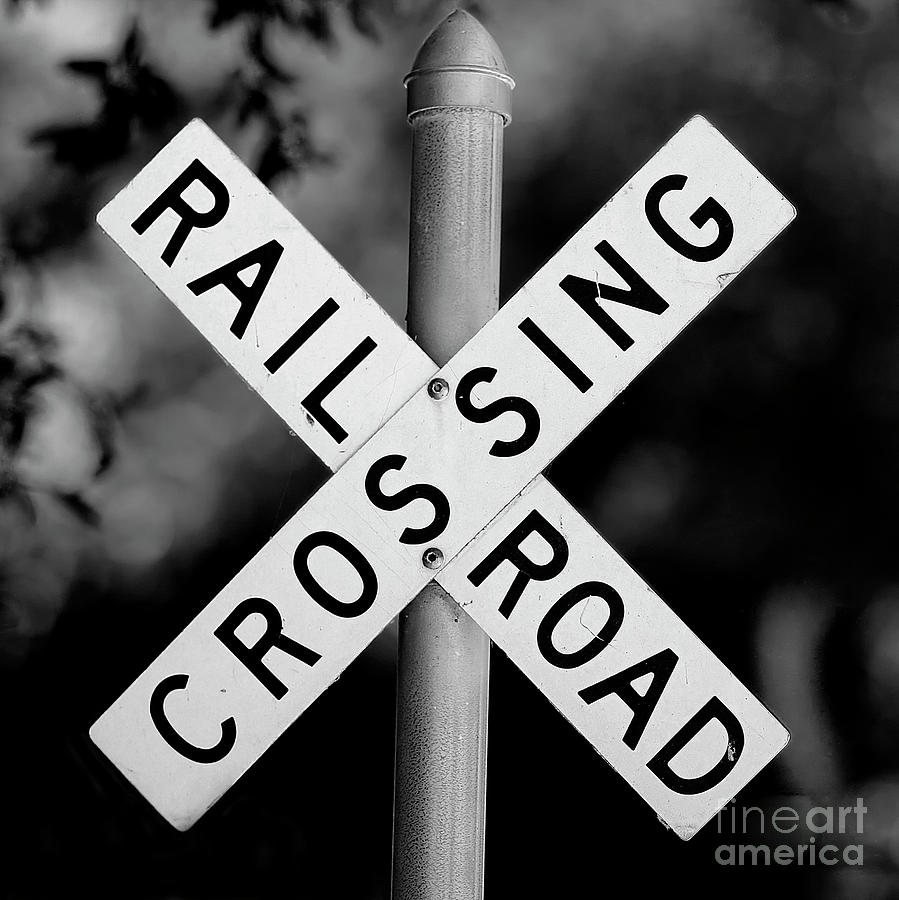 Railroad Crossing Sign Photograph