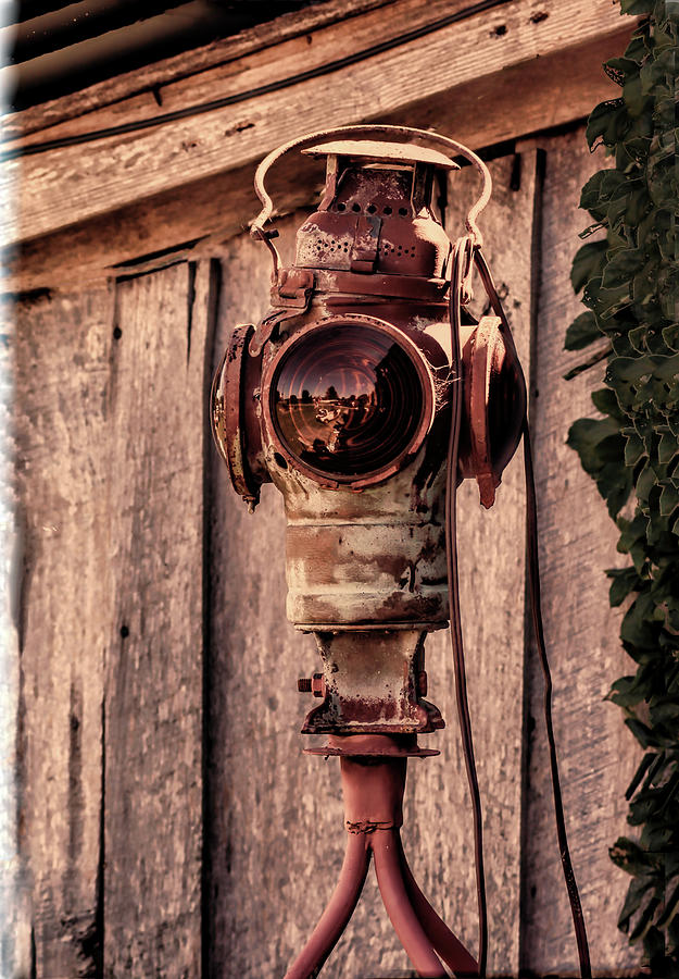Railroad Light Vintage Style Photograph by Lesa Fine