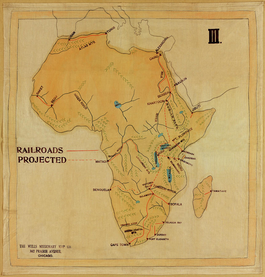 Railroad Map Of Africa 1908 Photograph by Andrew Fare