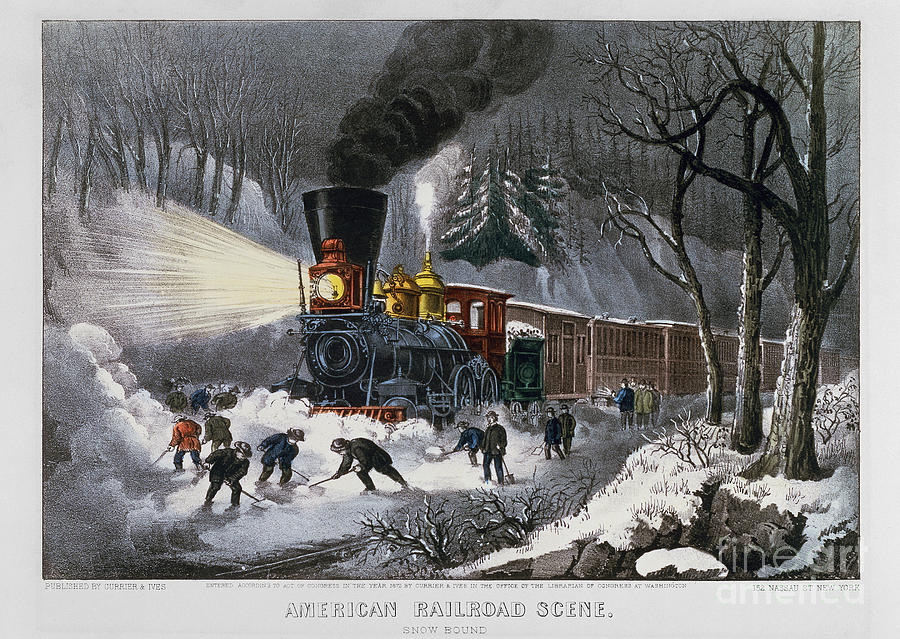 Railroad Snow Scene, 1872 Photograph by Granger