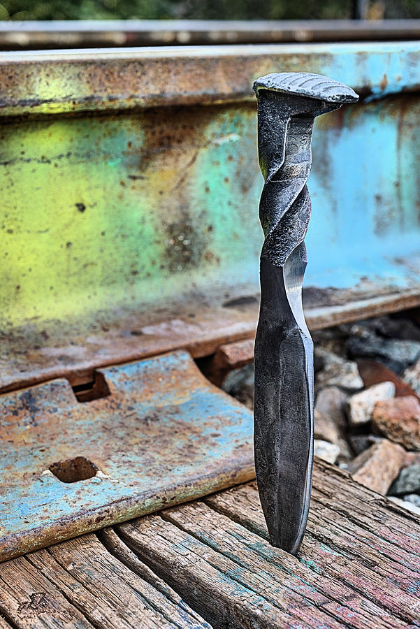 railroad spike knife