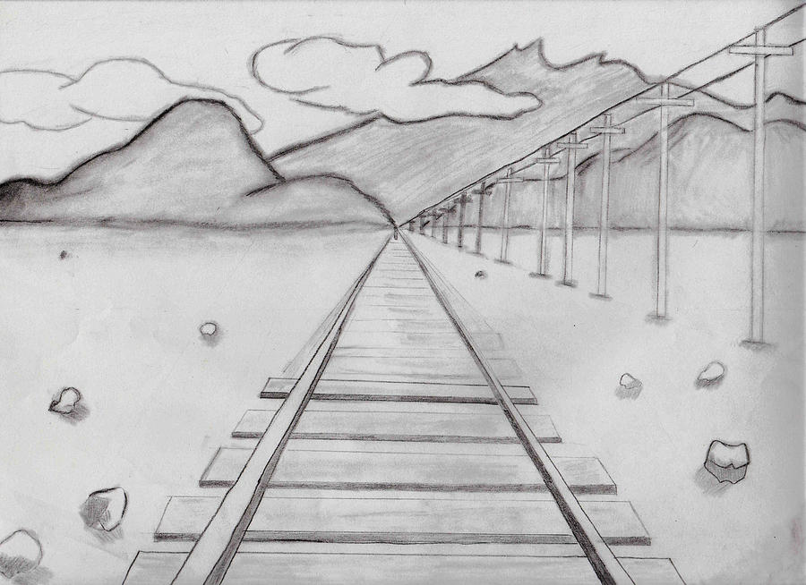 Railroad Track Drawing by Shania Brown Fine Art America