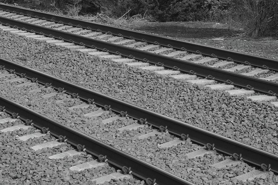Railroad Tracks bw Photograph by Charles HALL