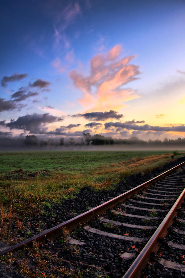Railroad Tracks in the Morning 2 Photograph by Edward Myers