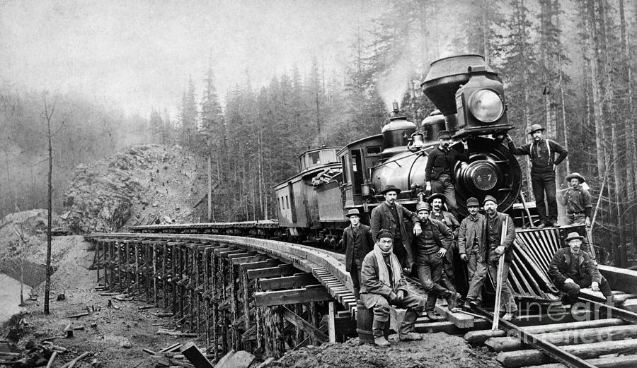RAILROAD WORKERS, c1880s Photograph by Granger