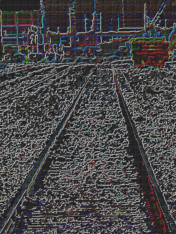 Rails Edge Digital Art by Tim Allen