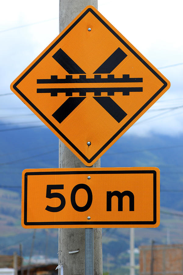 Railway Crossing Ahead Sign Photograph By Robert Hamm