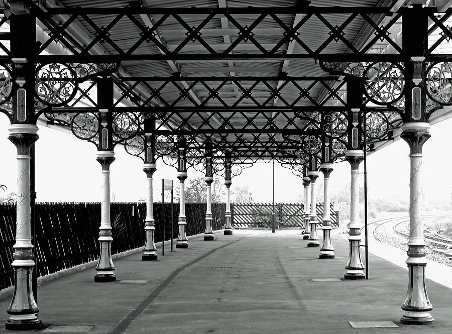 Railway Platform Monochrome Photograph by Jeff Townsend