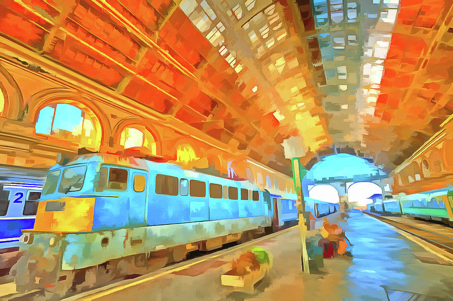 Railway Station Pop Art Mixed Media by David Pyatt