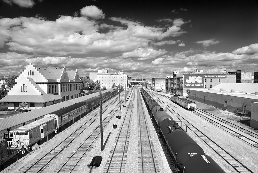 Railway to Infinity in black and white. Color version available Photograph by Darrell Young
