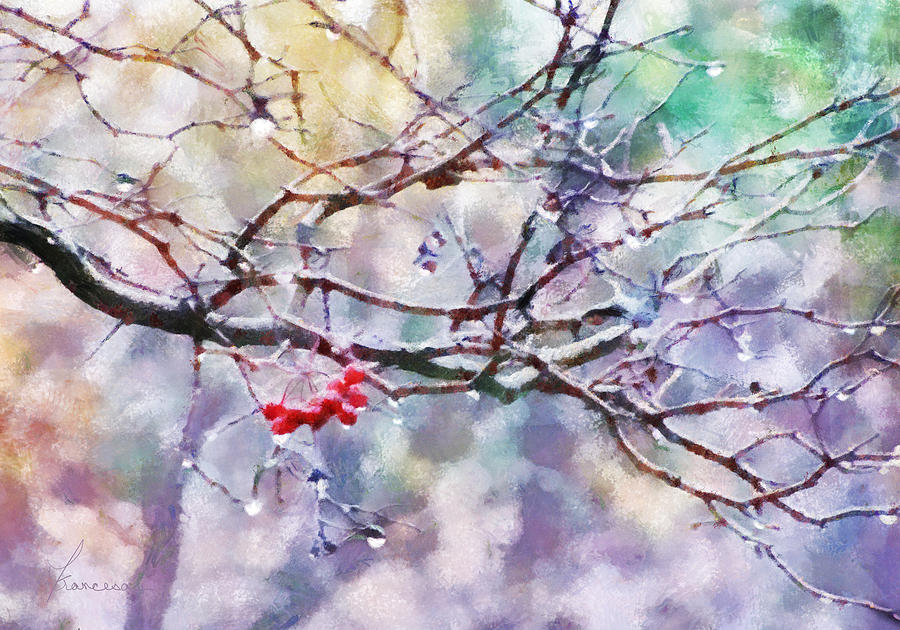 Rain Berries Digital Art by Frances Miller