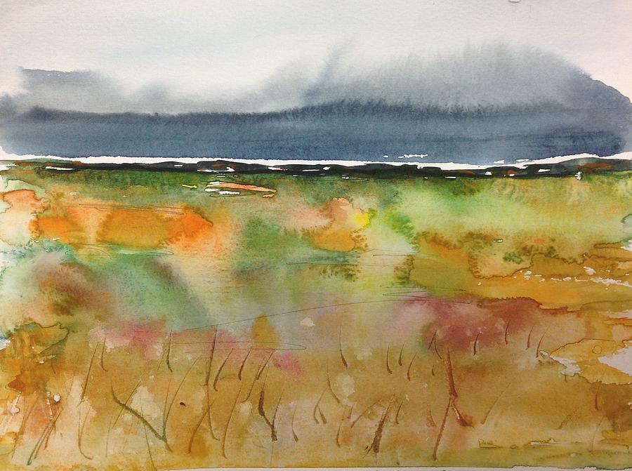 Rain Cloud  over the Prairie Painting by Desmond Raymond