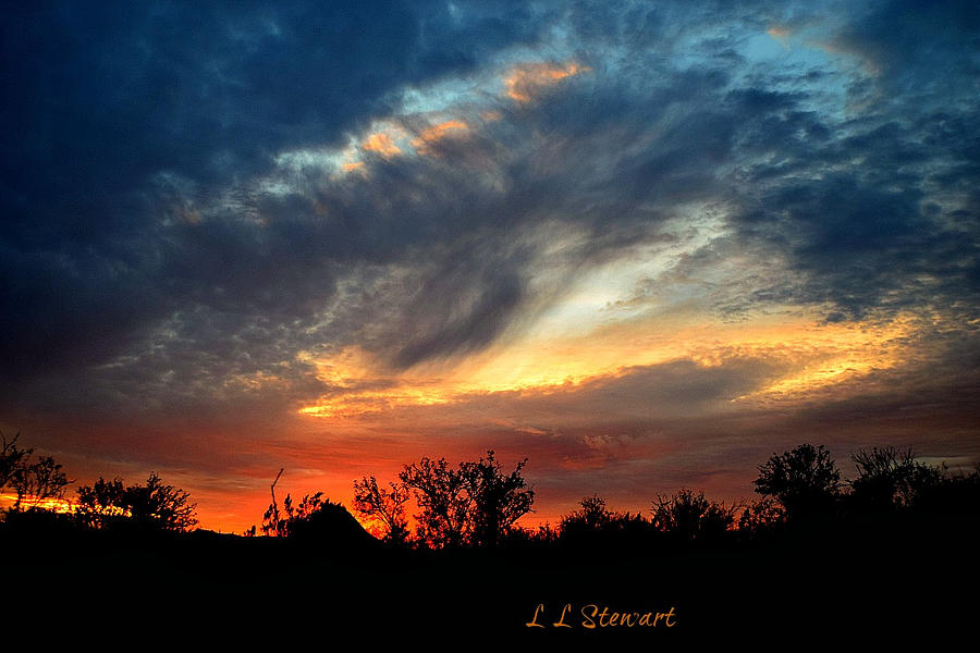 Rain Clouds at Sunset Photograph by L L Stewart