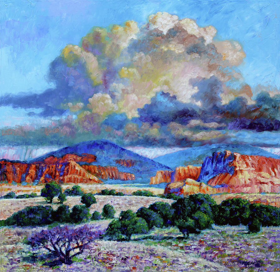 Rain Clouds Over Painted Desert Painting By John Lautermilch