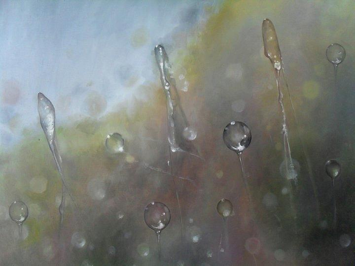 Rain Drops Painting by Bojana Grujovska - Pixels