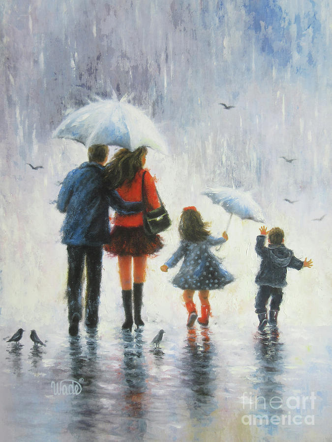 Rain Family Sister Brother			 Painting by Vickie Wade