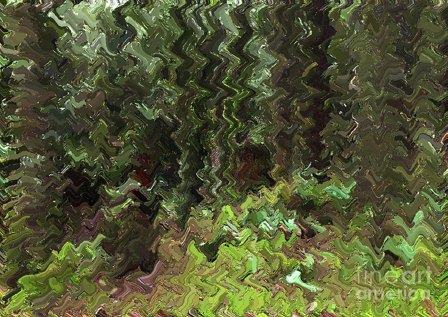 Abstract Digital Art - Rain Forest Abstract by Sharon Talson