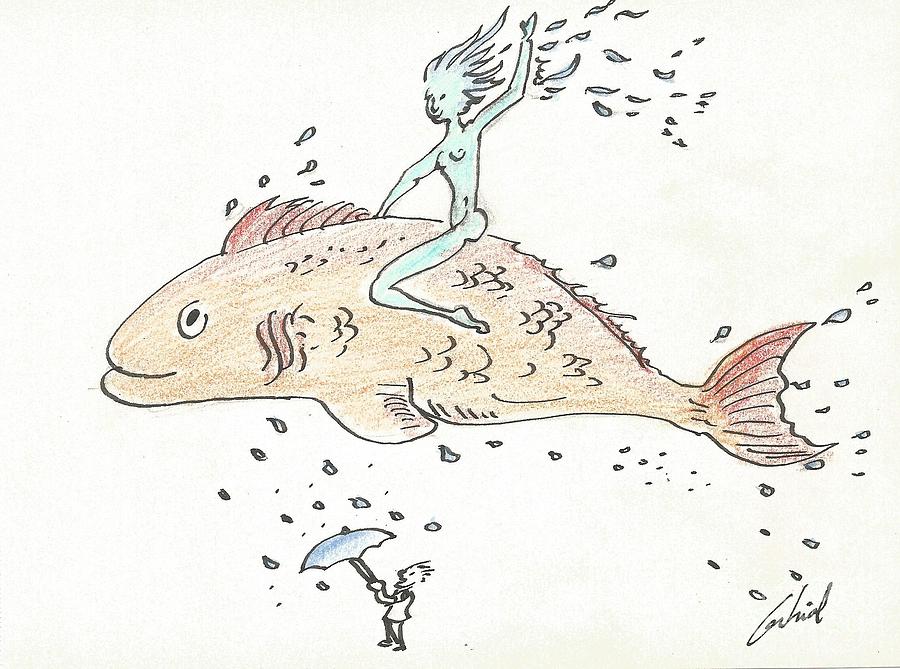 Rain Girl Drawing by Gabriel Coelho Rain Girl Drawing by Gabriel Coelho