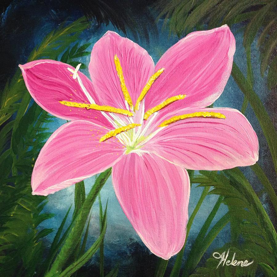 Rain Lily Painting by Helene Thomason - Fine Art America