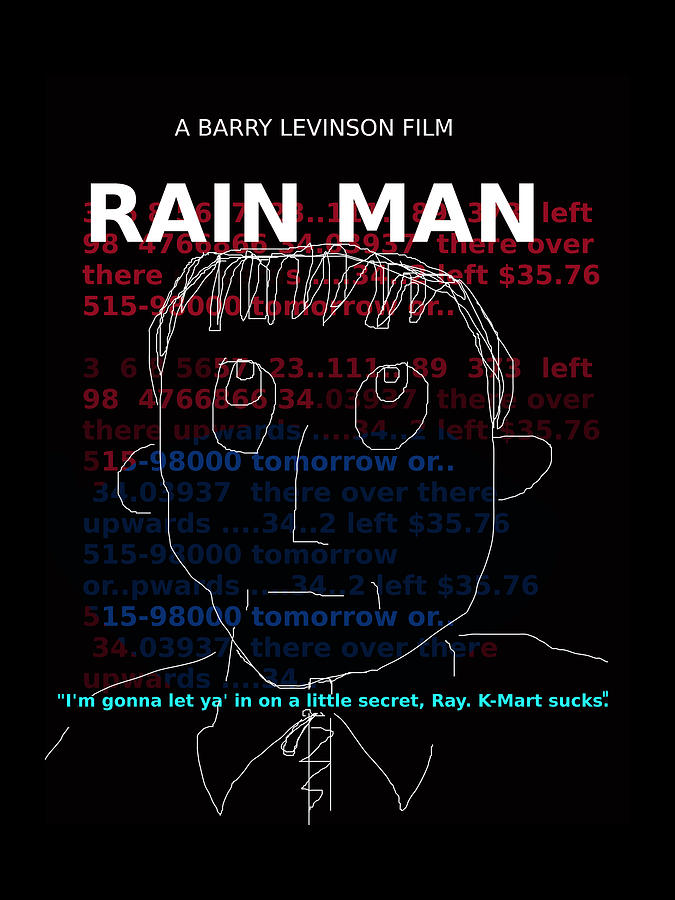 Rain Man Painting - Rain Man Movie Poster  by Enki Art