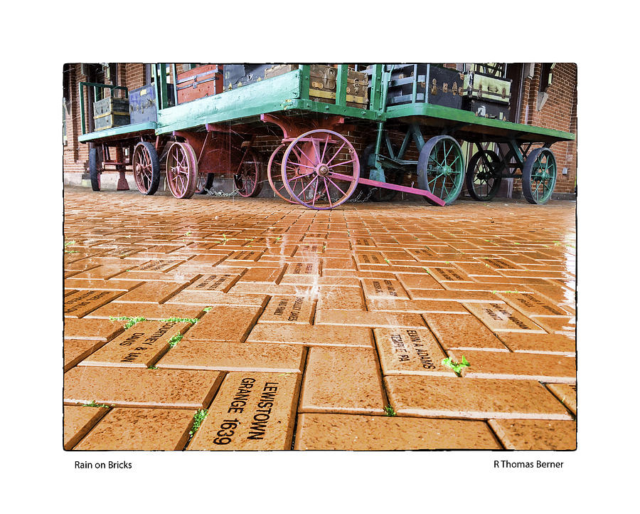 Rain on Bricks Photograph by R Thomas Berner