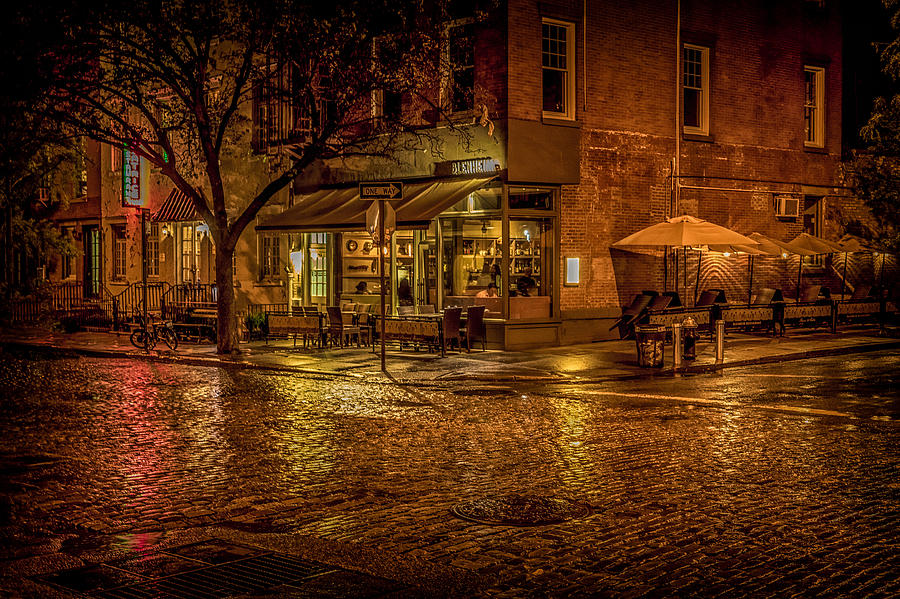 Rain On The Cobblestones Of Greenwich Village Photograph by Chris Lord
