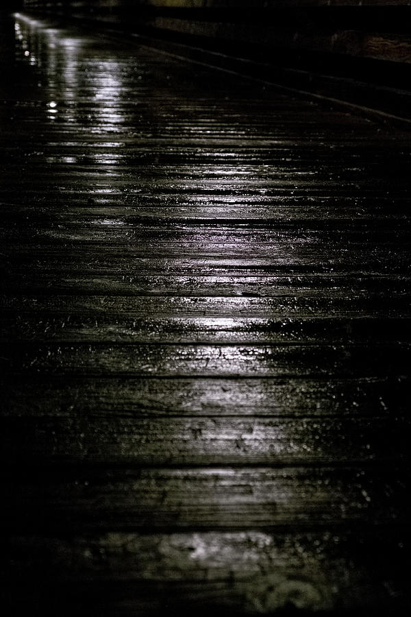 Rain on Wooden Pier Photograph by Mary Lee Dereske