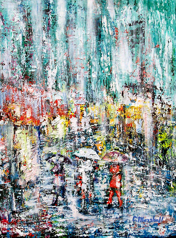 City Painting - Rain Rain Rain by Claude Marshall