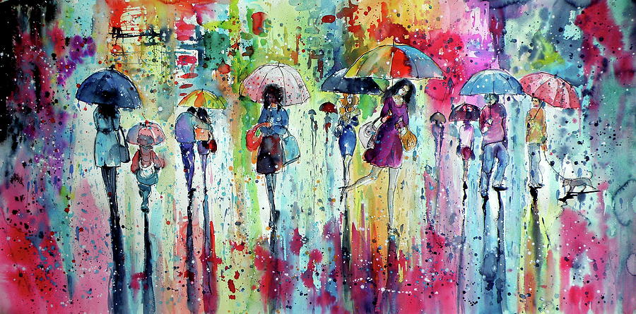 Fall Painting - rain, rain, rain.... II  by Kovacs Anna Brigitta
