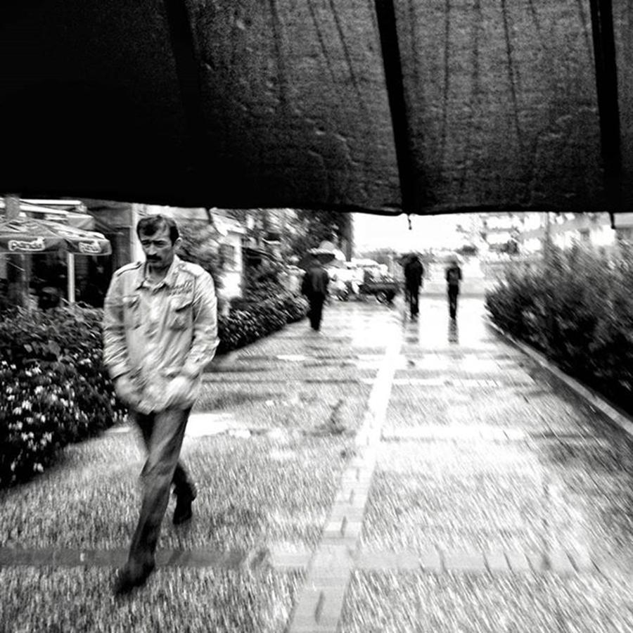 Umbrella Photograph - #rain  #umbrella #bw #bnw_life by Servet Turan