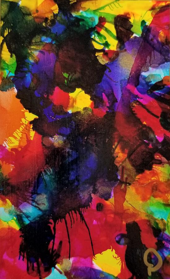 Rainbow Abstract Painting by Donna Perry