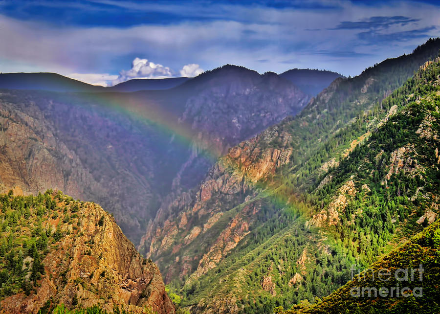 Summer Photograph - Rainbow Across Canyon by Janice Pariza