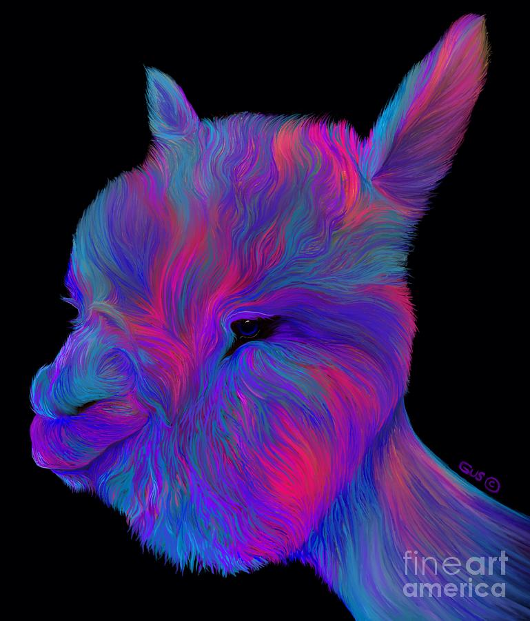Rainbow Alpaca Digital Art