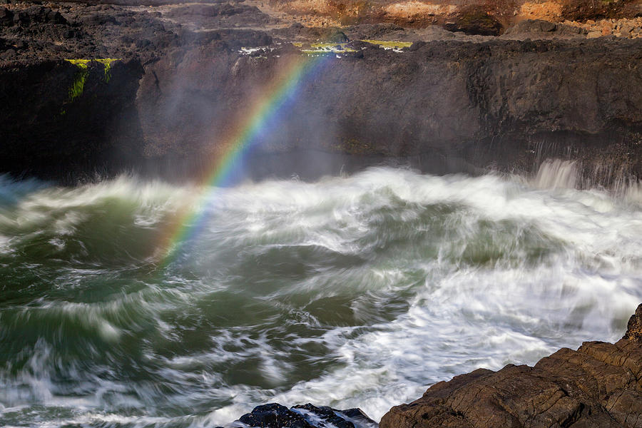 Rainbow And Churning Waters Photograph