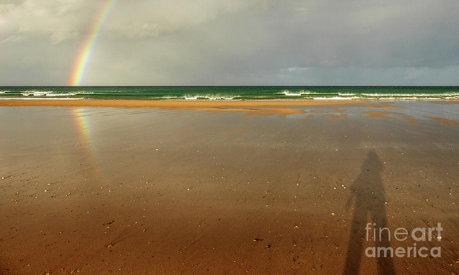 Beach Photograph - Rainbow and Photographer by Lexa Harpell
