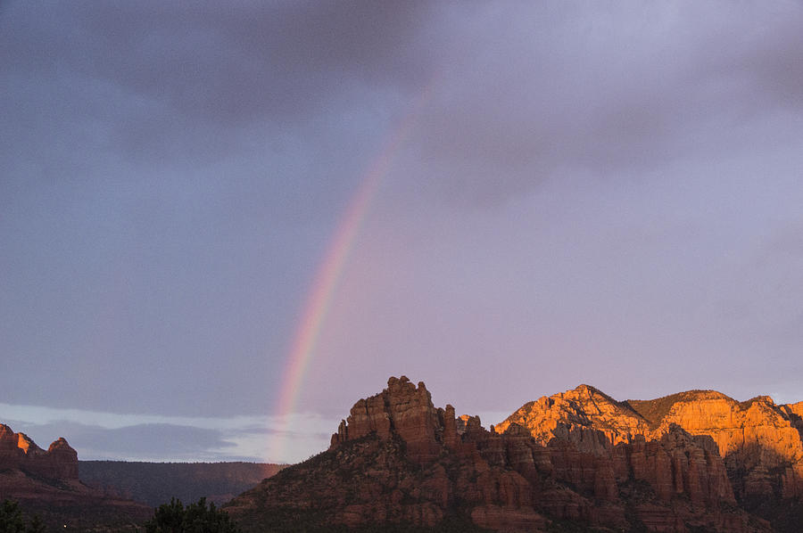 Rainbow and Red Rocks Photograph by Laura Pratt