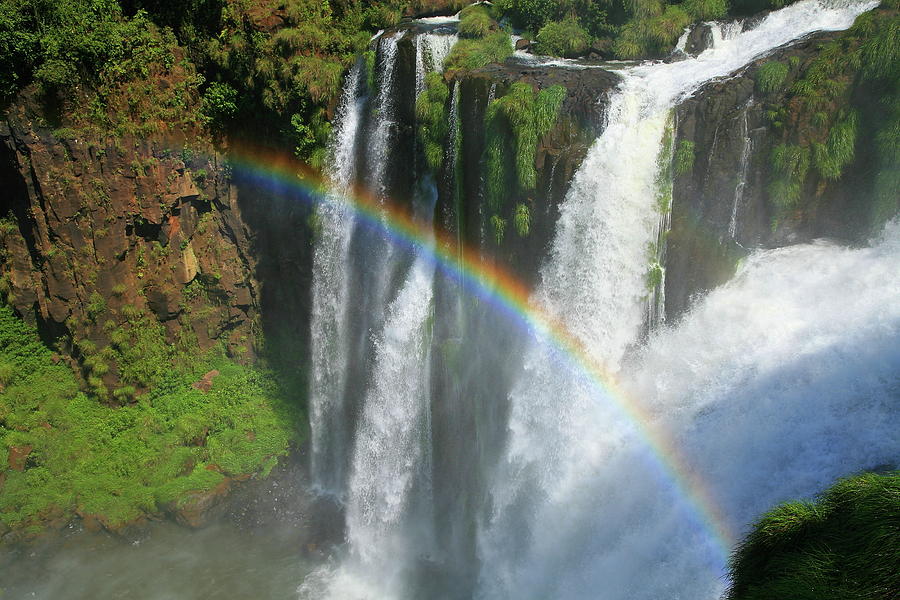 Waterfall Photograph - Rainbow At Iguazu Falls by Bruce J Robinson