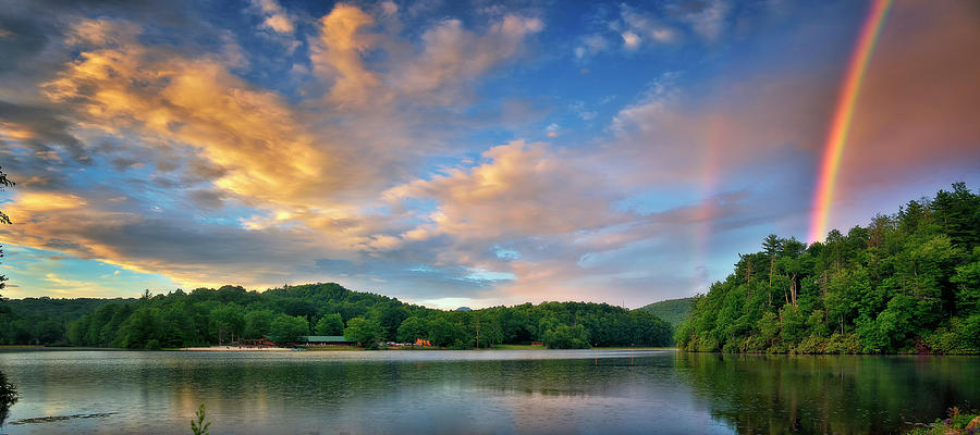 Rainbow Photograph - Rainbow at Linville Land Harbor by Steve Hurt