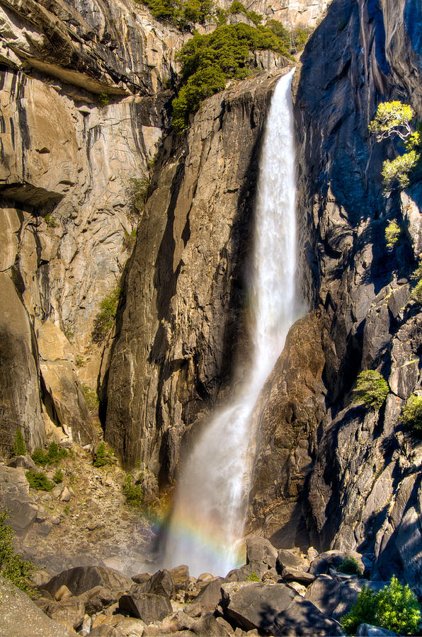 Rainbow at Lower Yosemite Falls Photograph by Connie Cooper-Edwards