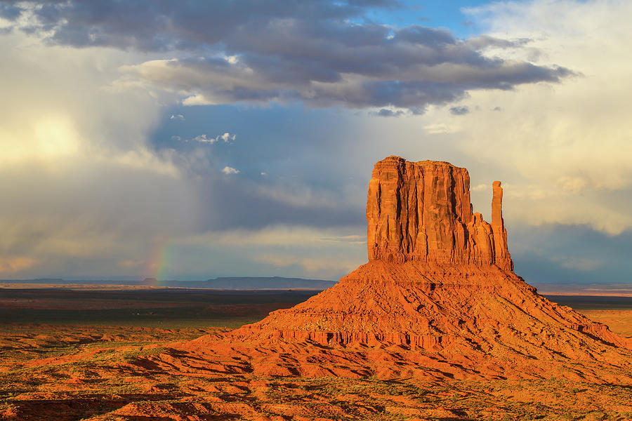 Rainbow at monument valley Photograph by Alberto Zanoni