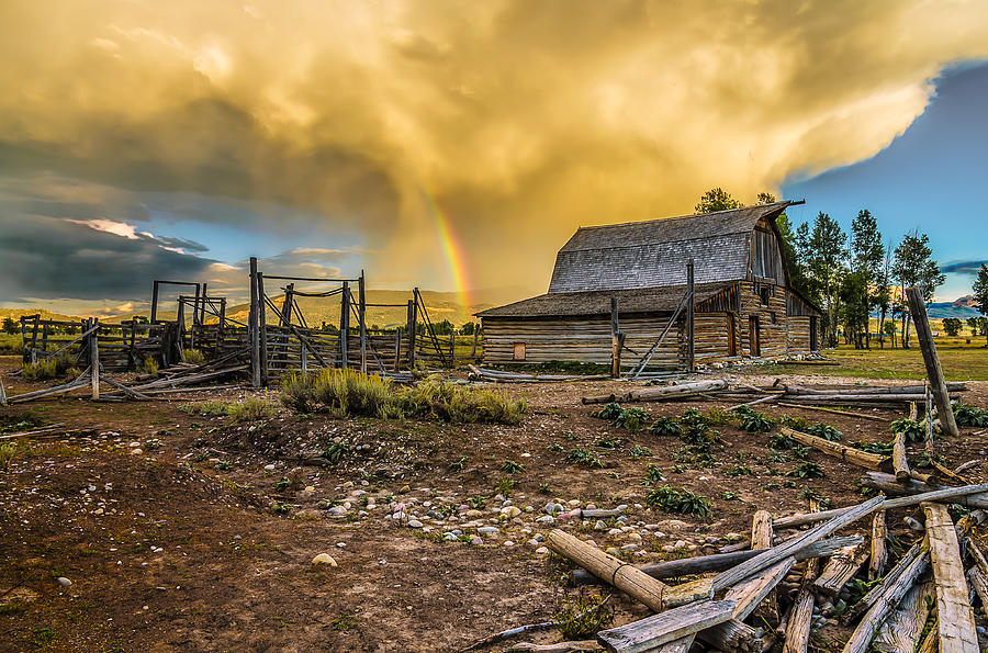 Rainbow at Moulton Barn Photograph by John Trax