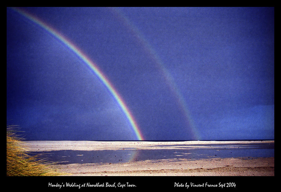 Rainbow at Noordhoek beach Digital Art by Vincent Franco