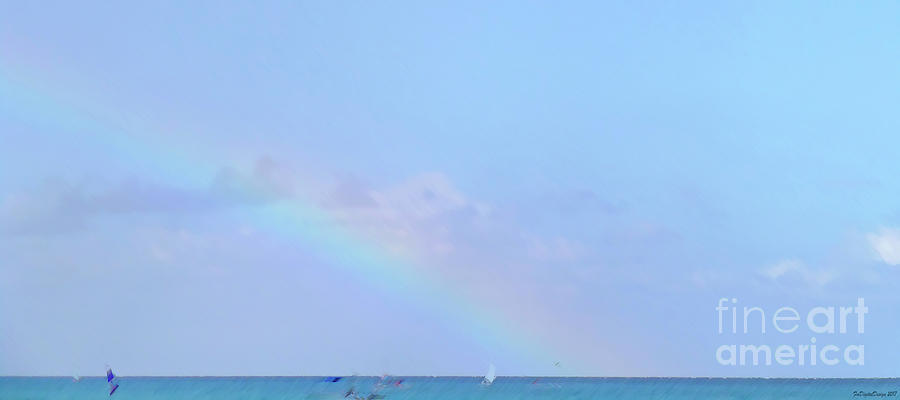 Rainbow at the beach 2 Digital Art by Francesca Mackenney