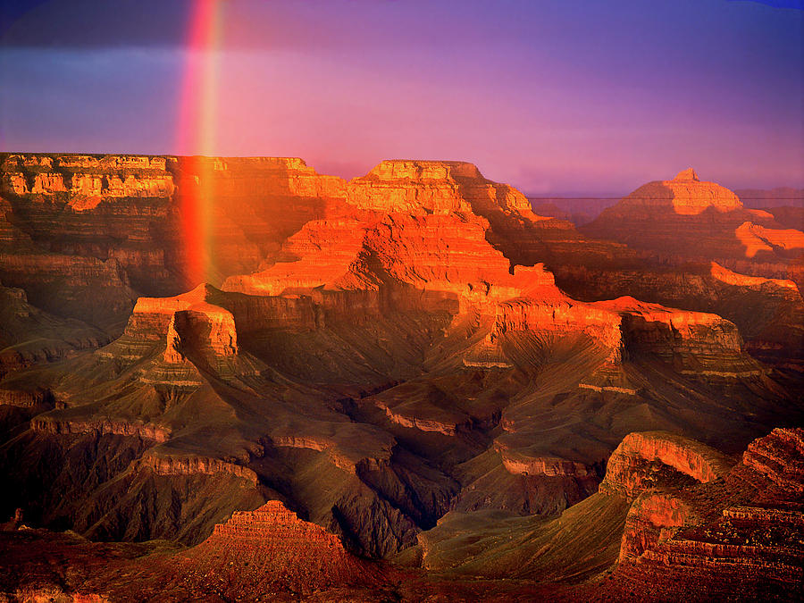 Rainbow at the Grand Canyon Photograph by Mark Miller