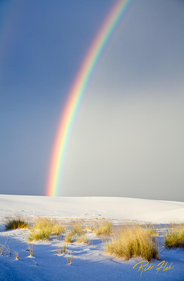 Rainbow at White Sands Photograph by Rikk Flohr