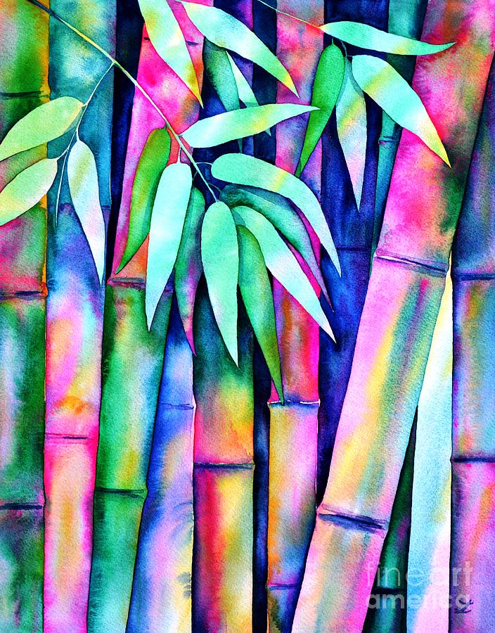 Rainbow Bamboo 2 Painting by Zaira Dzhaubaeva