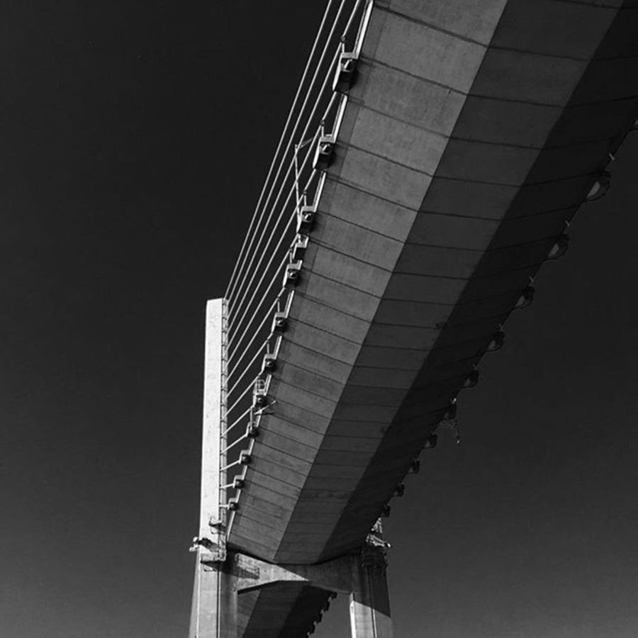 Black And White Photograph - Veterans Memorial Bridge by Adam Graser