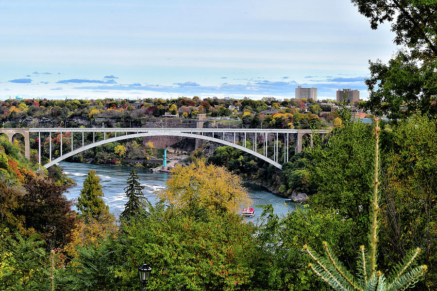 Buffalo Photograph - Rainbow Bridge Between Canada and U. S.  by Maria Keady