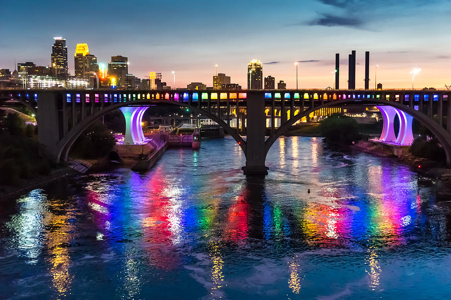Rainbow Bridge in Minneapolis Photograph by Jim Hughes
