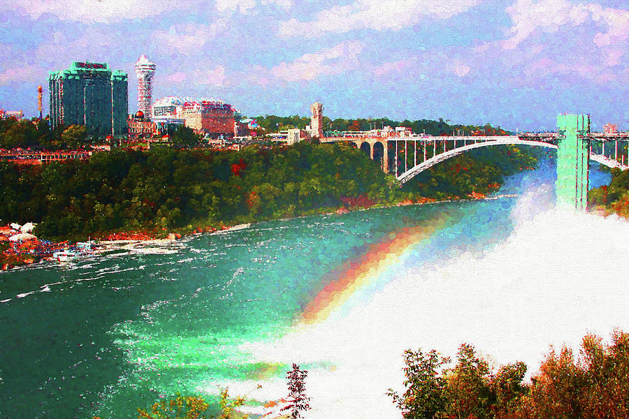 Rainbow Bridge with Rainbow Photograph by John Freidenberg